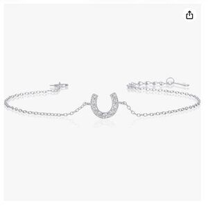 Diamond Treats Horseshoe Bracelet in 925 Sterling Silver and Cubic Zirconia